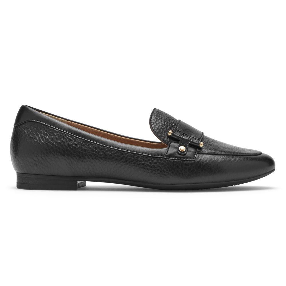 Rockport Women's Total Motion Tavia Belt Loafers - Black - USA (3195LXTFZ)